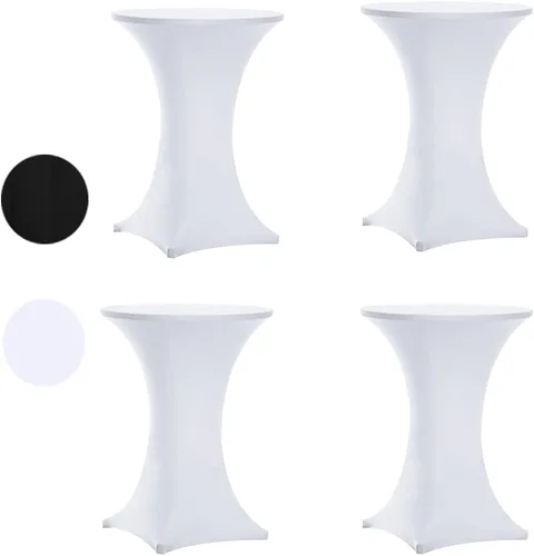 Vista 7 de Tina's Fundas para mesa de cóctel, color negro, paquete de 4 manteles de 36 Mantel de cóctel de elastano elástico ajustable, mantel de mesa de 4