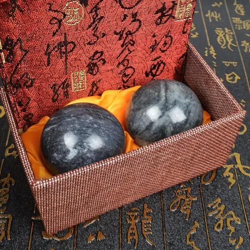 Vista 4 de Pelota de jade natural Baoding de 1.9 pulgadas para ejercicios de salud china, bolas de masaje para aliviar el estrés