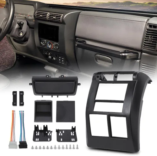 Vista 11 de PIT66 Cubierta de bisel para panel de salpicadero, compatible con Ford F150 F250 F350 1992-1997 cubierta de tablero Ford F-Series 1994-1997
