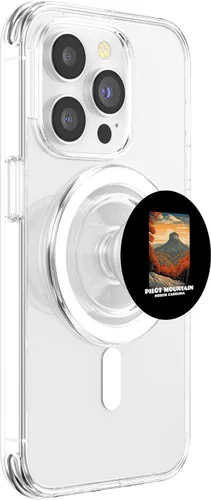 Vista 3 de Pilot Mountain North Carolina Vintage WPA Art PopSockets MagSafe PopGrip for iPhone
