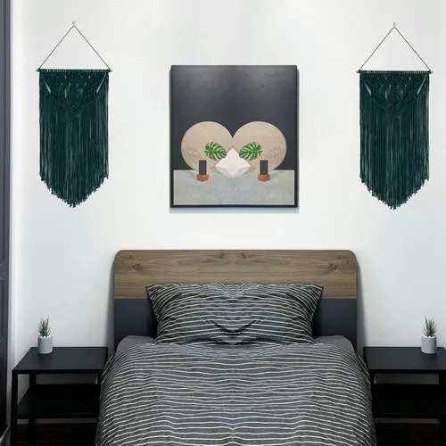 Vista 3 de Winterdemoon Tapiz tejido bohemio para colgar en la pared de macramé, decoración del hogar