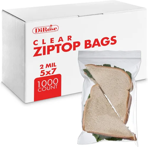 Vista 14 de Dirose Bolsas de polietileno transparentes con cierre de 4 x 5 pulgadas, paquete de 100, 2 mil de grosor, bolsas de plástico resellables