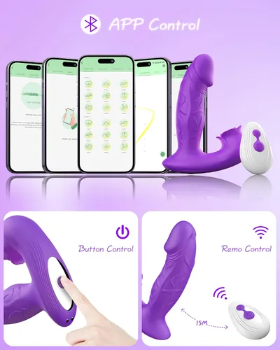 Vista 7 de Juguete Vibrador Rosa para Mujer, Estimulador Consolador de Succión con 9 Modos de Vibradores Succionadores, Control Remoto Estimulación del Punto G