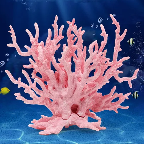 Vista 9 de Besimple Adorno artificial de coral para acuario de plástico, plantas para pecera, decoración para paisaje de acuario (6.7 x 5.5 x 1.6 pulgadas)