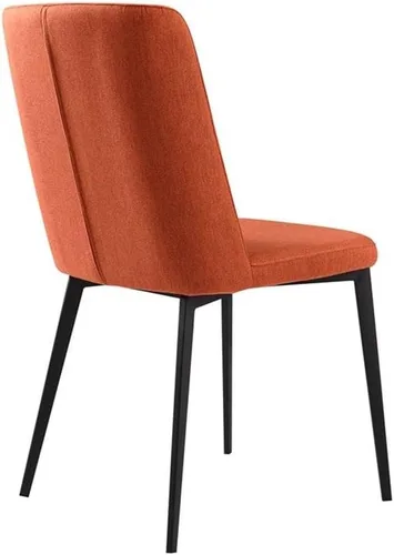 Vista 6 de Armen Living Silla de comedor Maine, tapicería de tela naranja, altura del asiento de 18.5 pulgadas