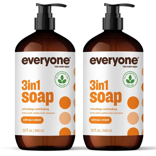 Vista 12 de Everyone Jabón 3 en 1, gel de baño, baño de burbujas, champú, 32 onzas (paquete de 2), cedro y cítricos, hecho con aceites esenciales para hombres