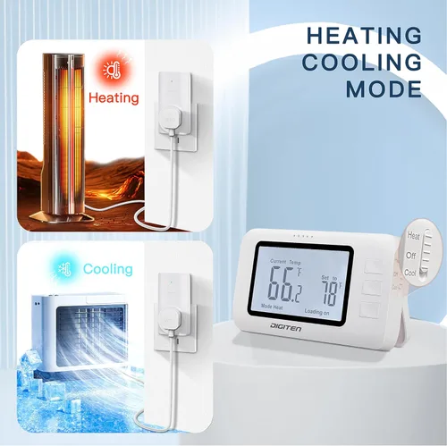 Vista 4 de Termostato inalámbrico para casa, controlador remoto de temperatura SENSTREE con enchufe de control de temperatura, soporte para modo
