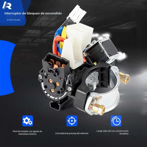 Vista 4 de Ensemble de interruptor de cerradura de encendido 81900-3SA00 con llaves compatible con Hyundai Sonata 2011-2014, cilindro de cerradura de encendido