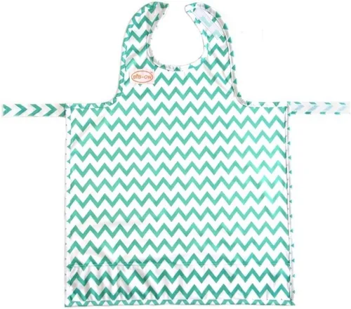 Vista 12 de BIB-ON, Combinación de babero y delantal de cobertura completa para bebés, bebés y niños pequeños de 0 a 4 años. Cuadros azules