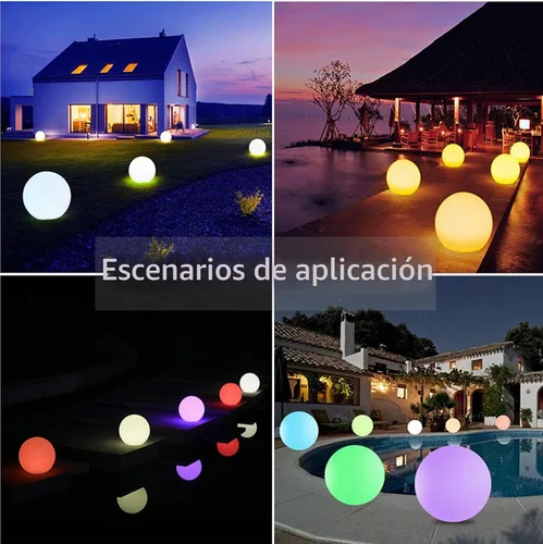 Vista 5 de Luz LED de bola de 6 pulgadas, luces nocturnas recargables multicolor, impermeable, regulable, lámpara de estado de ánimo con control remoto