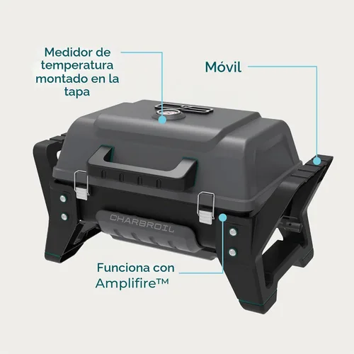 Vista 6 de Parrilla a gas portátil Charbroil Grill2Go X200, gris oscuro - 25409200