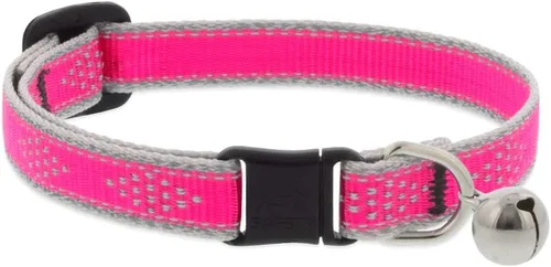 Vista 12 de Collar de seguridad reflectante para gatos de 1/2 pulgada de ancho con diamante verde que se ajusta de 8 a 12 pulgadas