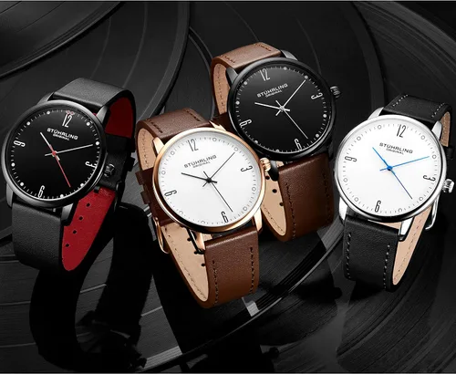 Vista 7 de Stuhrling Original Mens Watch Calfskin Leather Strap - Dress + Casual Design - Analog Watch Dial with Date, 3997Z Watches for Men Collection