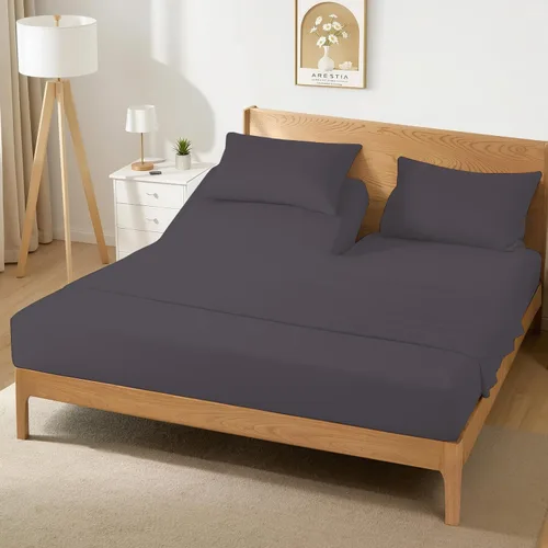 Vista 17 de OnlineBestDeal's Top Split - Juego de sábanas tamaño Queen para camas ajustables, media sábana de 18 pulgadas de profundidad, 28 pulgadas, 800 Negro