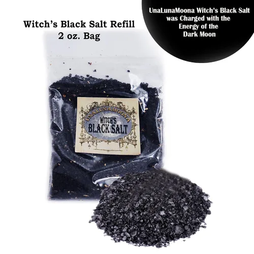 Vista 3 de UnaLunaMoona Sal negra ritual, para protección en hechizos wiccanos, brujería y empático. Suministros de bruja-metafísica-brujería, cargados bajo
