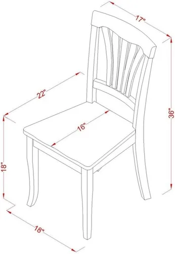 Vista 6 de East West Furniture AVON5-OAK-W - Juego de comedor de 5 piezas para 4 personas, incluye una mesa de comedor ovalada con hojas de mariposa y 4 sillas