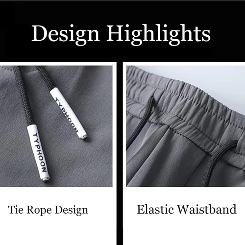 Vista 7 de Pantalones elásticos de secado rápido para hombre, de seda de hielo, transpirables, de secado rápido, pantalones de trabajo de pesca, para correr
