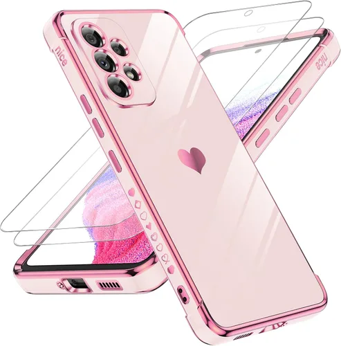 Vista 145 de LeYi Funda para Motorola-G 2025: Love Heart Plating Luxury, Negro