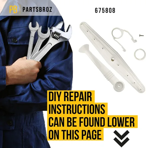 Vista 6 de PartsBroz Kit de brazo de pulverización medio 675808 – Compatible con lavavajillas Whirlpool Kenmore KitchenAid – Reemplaza 679719 AP3115182