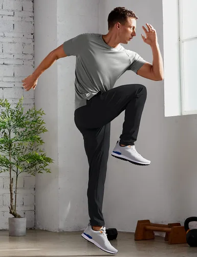 Vista 5 de CRZ YOGA Pantalones deportivos elásticos en 4 direcciones para hombre, 30 pulgadas, pantalones deportivos casuales de trabajo con bolsillo