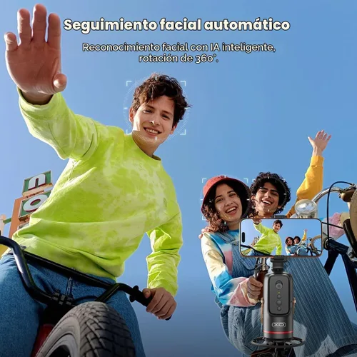 Vista 8 de Trípode de teléfono de seguimiento automático con gestos y control remoto, soporte giratorio de 360° para cámara de teléfono para vlogging manos
