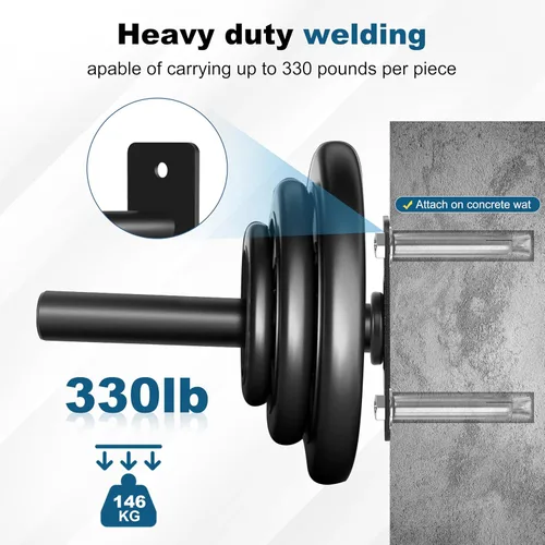 Vista 5 de EVERYMATE Soporte para placas de peso, soporte de placa de peso de montaje en pared para placas de parachoques, capacidad máxima de peso de 330