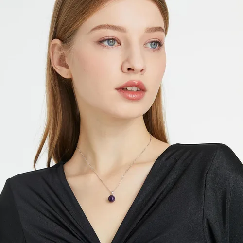 Vista 2 de Collar de jade natural para mujer, de plata de ley, ajustable, hecho a mano, con dije de jade verde, collar de cristal curativo, regalo de buena