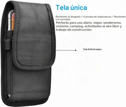 Vista 3 de Funda de nailon para teléfono celular con clip, para Samsung Galaxy S26 S25 FE S24 S22 S21 S20 A37 5G A17 A36 A16 A55 A35 A15 A26 A56 Note 20 10