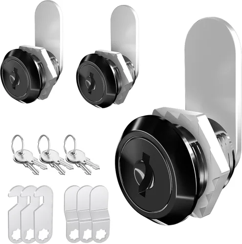 Vista 12 de Paquete de 1 cerradura de gabinete con llaves, cerradura de leva de 5/8 pulgadas con llave similar, cerradura de buzón de correo para gabinete