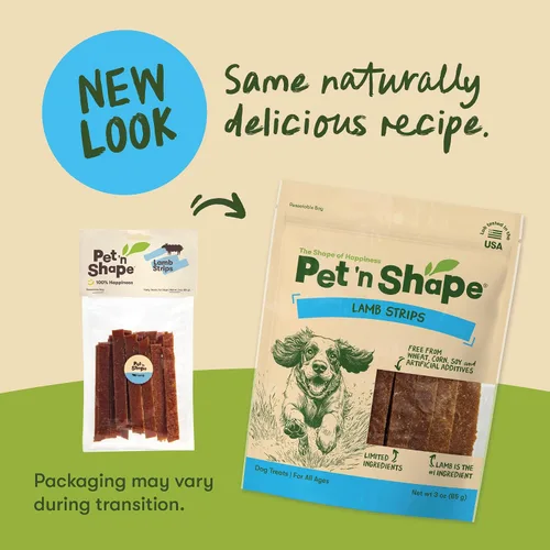 Vista 3 de Pet 'n Shape Golosinas para perros de cordero Jerky - 9 onzas