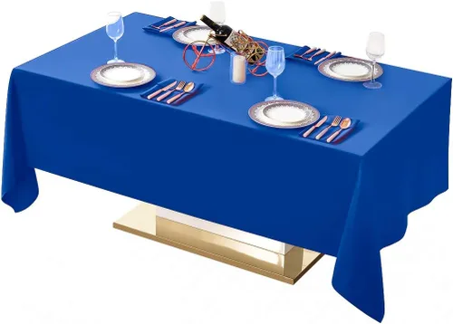 Vista 33 de Surmente Mantel cuadrado para mesas cuadradas o redondas, 100% poliéster, 52 x 52 pulgadas, mantel para bodas, banquetes o restaurantes (negro)