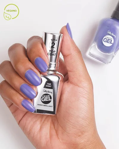 Vista 6 de Sally Hansen Miracle Gel™, capa superior brillante, de larga duración, fórmula tipo gel, sin necesidad de lámpara UV, esmalte de uñas transparente