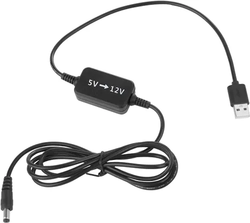 Vista 2 de Convertidor de voltaje elevador, USB de 5 V a 12 V, cable elevador, convertidor de transformador de CC a CC ajustable con interruptor (5 V-12 V)