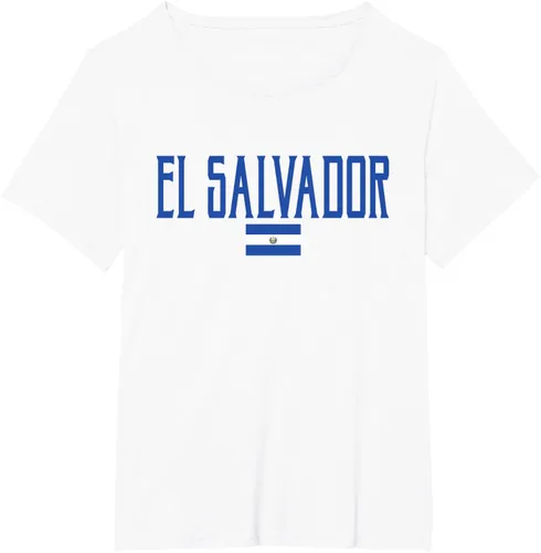 Vista 73 de Camiseta de texto azul con bandera de El Salvador, Negro, S
