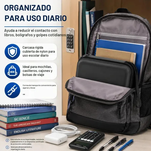 Vista 5 de PAIYULE Estuche rígido para calculadora TI-84 Plus CE/Evo/TI-30XS/TI-Nspire Negro para TI-84