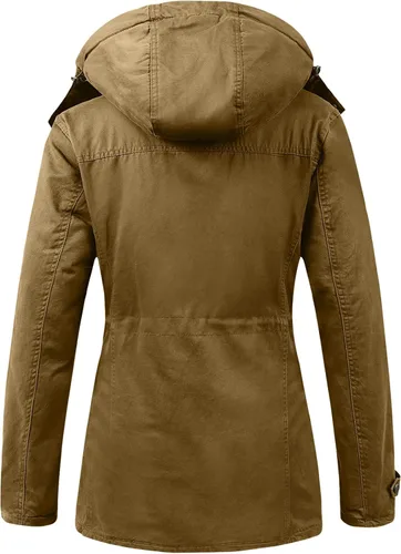 Vista 3 de Uoiuxc Abrigo de invierno cálido con capucha para mujer con forro polar