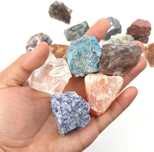Vista 6 de Cristales en bruto de amazonita, cristales curativos grandes de 1.25-2.0 pulgadas, piedras naturales rugosas, cristal para pulir piedras, cabujones