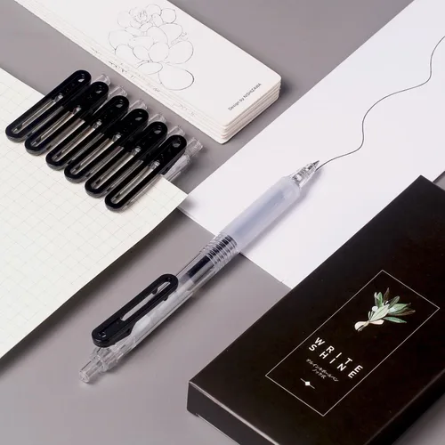 Vista 2 de XIZE SH Bolígrafos de gel ultra finos, paquete de 12 bolígrafos de gel de tinta negra de 0.015 in, tamaño de línea, bolígrafos de escritura suave