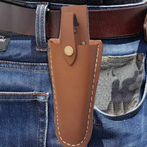 Vista 3 de Soporte de alicates para cinturón, funda de alicates, funda de cuero para herramientas, alicates de jardinería, funda de podadora de tijeras