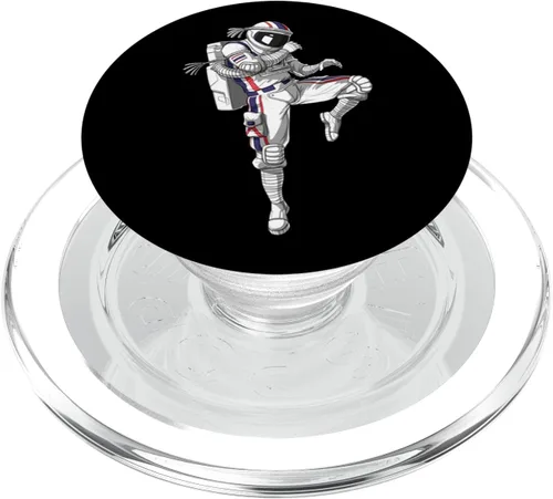 Vista 7 de Astronauta Muay Thai Boxeo Karate Kickboxing Artes Marciales PopSockets PopGrip: Agarre intercambiable para teléfonos y tabletas