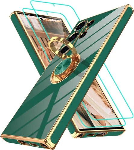 Vista 38 de Funda para Motorola Moto G 5G 2024: Funda Moto G Play 5G 2024 con 2 piezas de protectores de pantalla, soporte de anillo de rotación de 360°