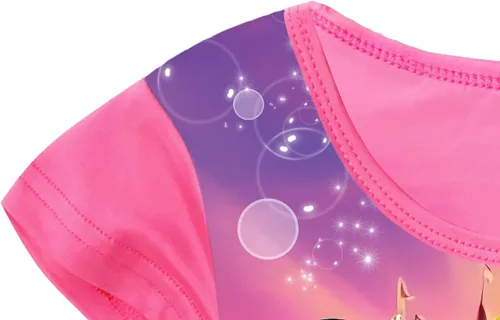 Vista 2 de WNQY Vestido casual con estampado de dibujos animados de princesa para niñas pequeñas