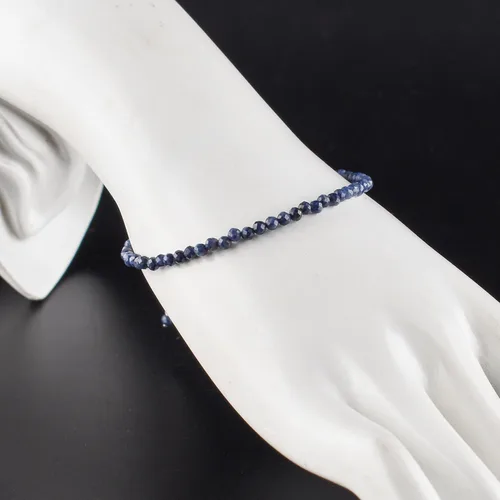 Vista 9 de InfinityGemsArt Natural Stone Beads Dainty Bracelet Jewelry for Women, Crystals and Gemstones Birthstone 925 Sterling Silver Chain 8 inch Gifts For