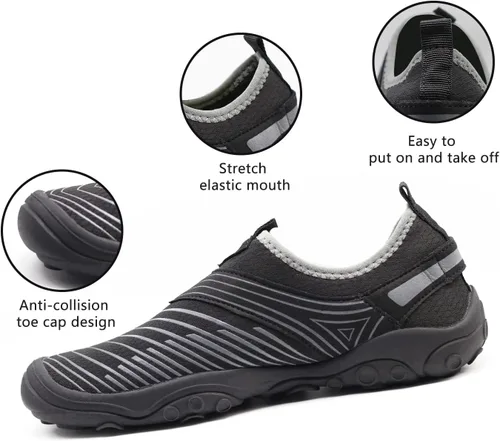 Vista 4 de Zapatos acuáticos para hombre y mujer, de secado rápido, para piscina, playa, surf, caminar, kayak