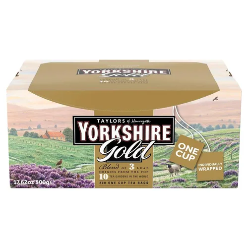 Vista 10 de Yorkshire Tea Muestras de Tés Variados, Caja de Regalo Variada, Bolsas Envueltas Individualmente, 20 Unidades (Paquete de 1), Dorado, Rojo