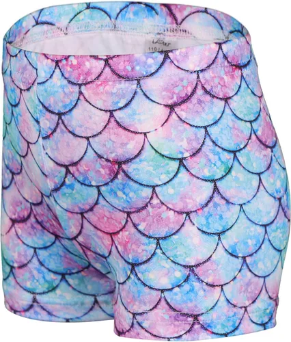Vista 4 de iLover Pantalones cortos de gimnasia atlética para niñas de color sólido