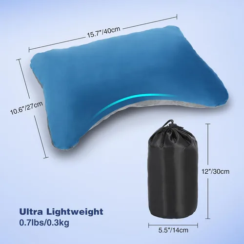 Vista 2 de REDCAMP Almohada de espuma viscoelástica para campamento, ligera y pequeña almohada de viaje con funda de almohada extraíble, fácil de limpiar