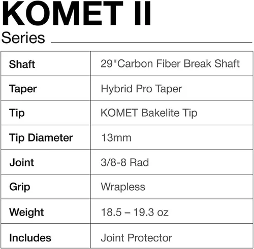 Vista 9 de RHINO KOMET II Carbon Fiber Break Cue Komet II - Negro y Azul