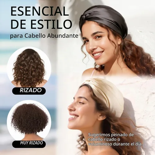 Vista 7 de OLESILK - Gorro de seda para dormir para mujeres: 100% seda de morera de 22 momme, ajuste ajustable para el cuidado del cabello nocturno, sin Negro