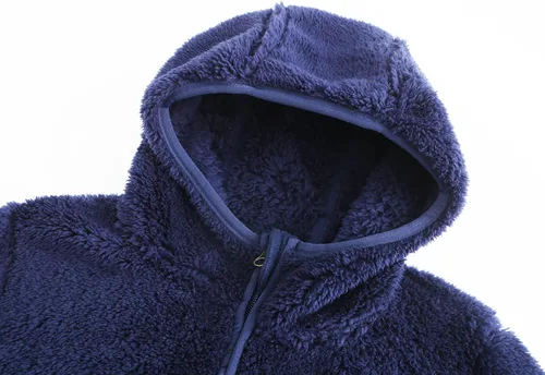 Vista 4 de Chaqueta sherpa de forro polar suave con capucha y cremallera completa para niña